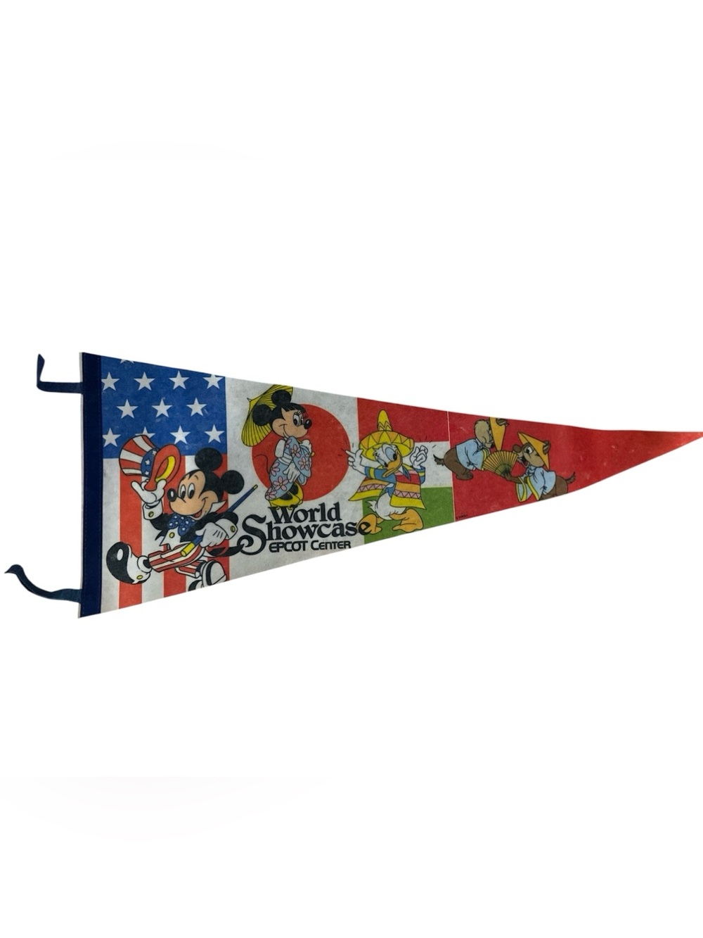 Disney Red, Blue, White World Showcase Epcot Pennant